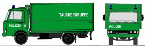 Loewe 4099 - H0 - Iveco Magirus Zeta 90M5 - Polizei Tauchergruppe
